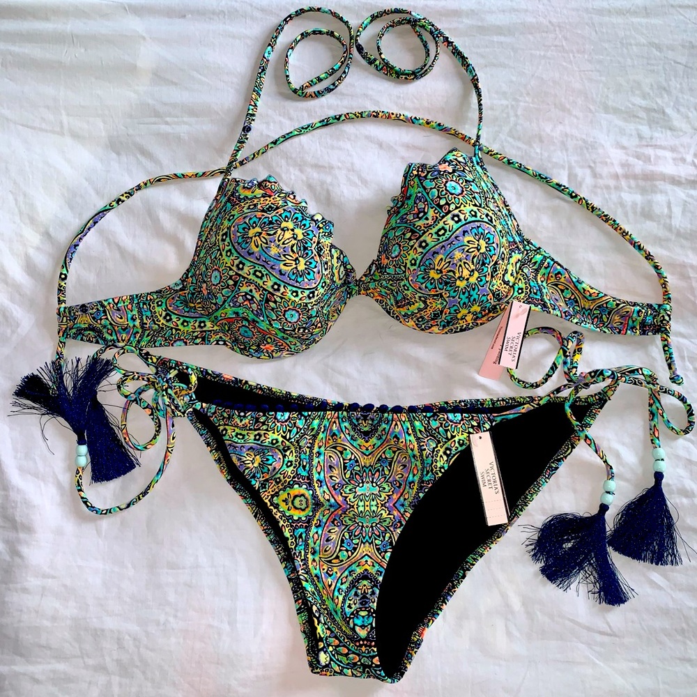 NWT VS Swim Bikini sz 34C top Medium bottom